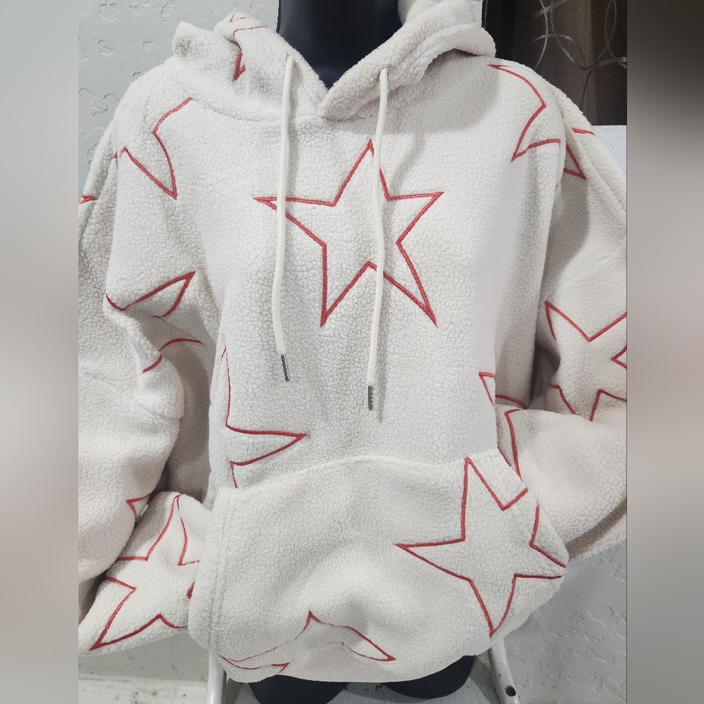 Easel Fleece Star Hoodie Large